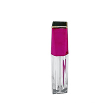 Empty square plastic lip gloss tube with metalized cap customized lip gloss container with wand